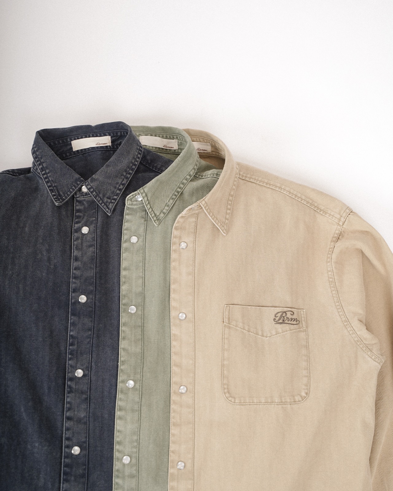 【#Re:room】VINTAGE WASHED COLOR BIG SHIRTS［RES123］