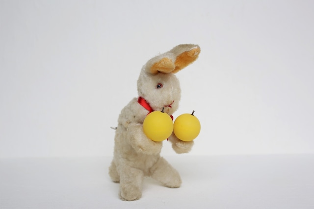 アンティーク ヴィンテージ ドイツ max carl ゼンマイおもちゃ 「打楽器を演奏するウサギ」 N-03659