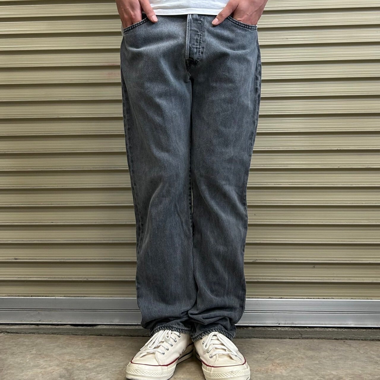 【EI326】Levi's 501 W31 L34 デニムブラックパンツ