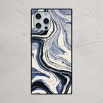 受注生産 iPhoneケース モノトーン流線マーブル｜抽象アート PABS079A
