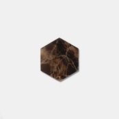 MARBLE HEXAGON COASTER - Emperador dark