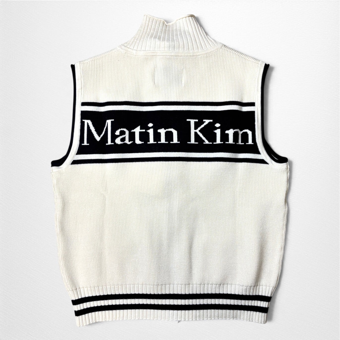 Matin Kim マーティンキム　新品未使用　ニットベスト Matin Kim】 マーティンキム ニットベスト ジップアップ アイボリー S