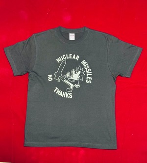 「核ミサイルはいらない」T-shirt　BLK / Discharge Printing