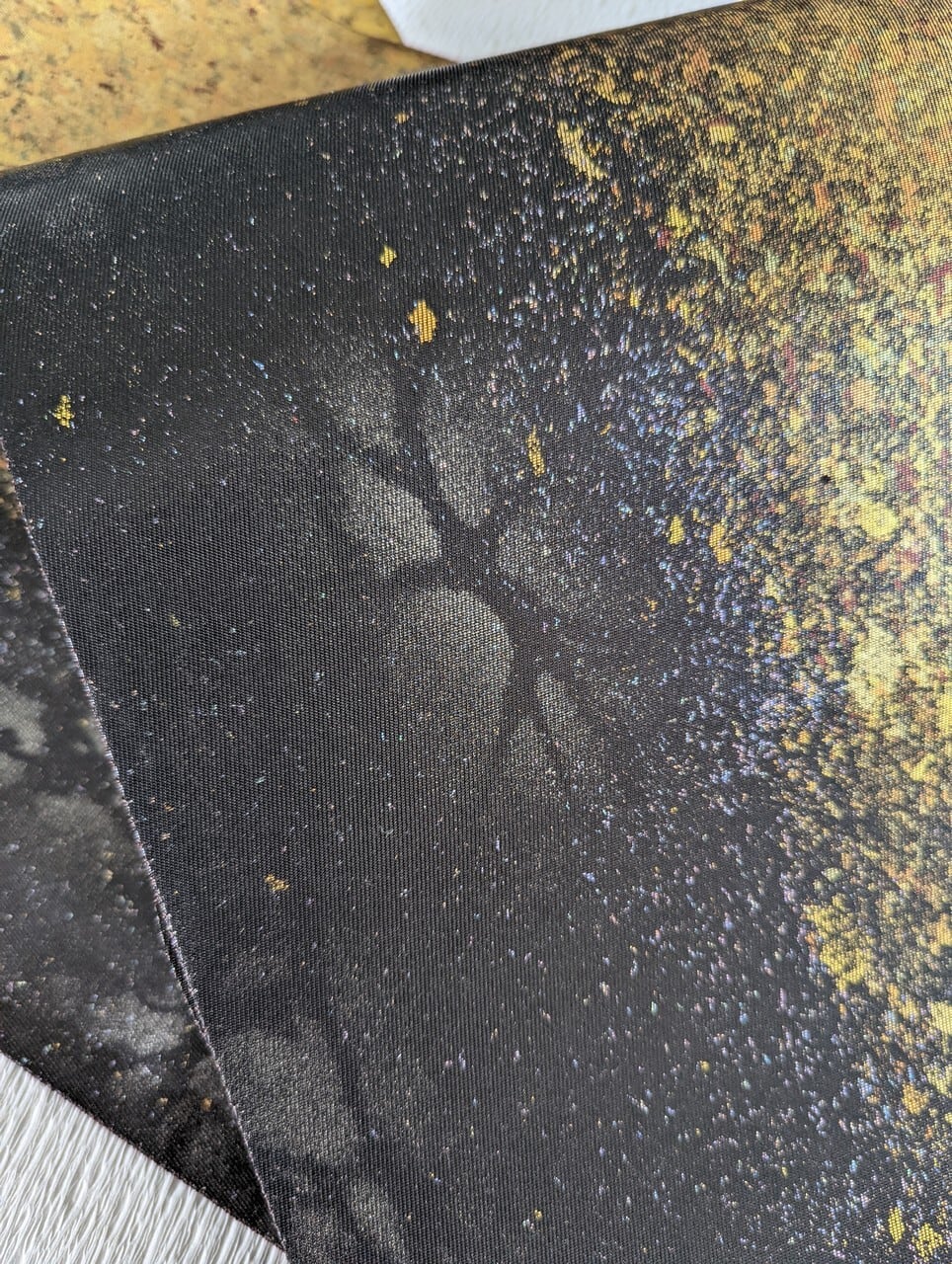 後ろ姿で魅せる】袋帯 正絹 六通 引箔 ゴールド✕黒アシメントリー