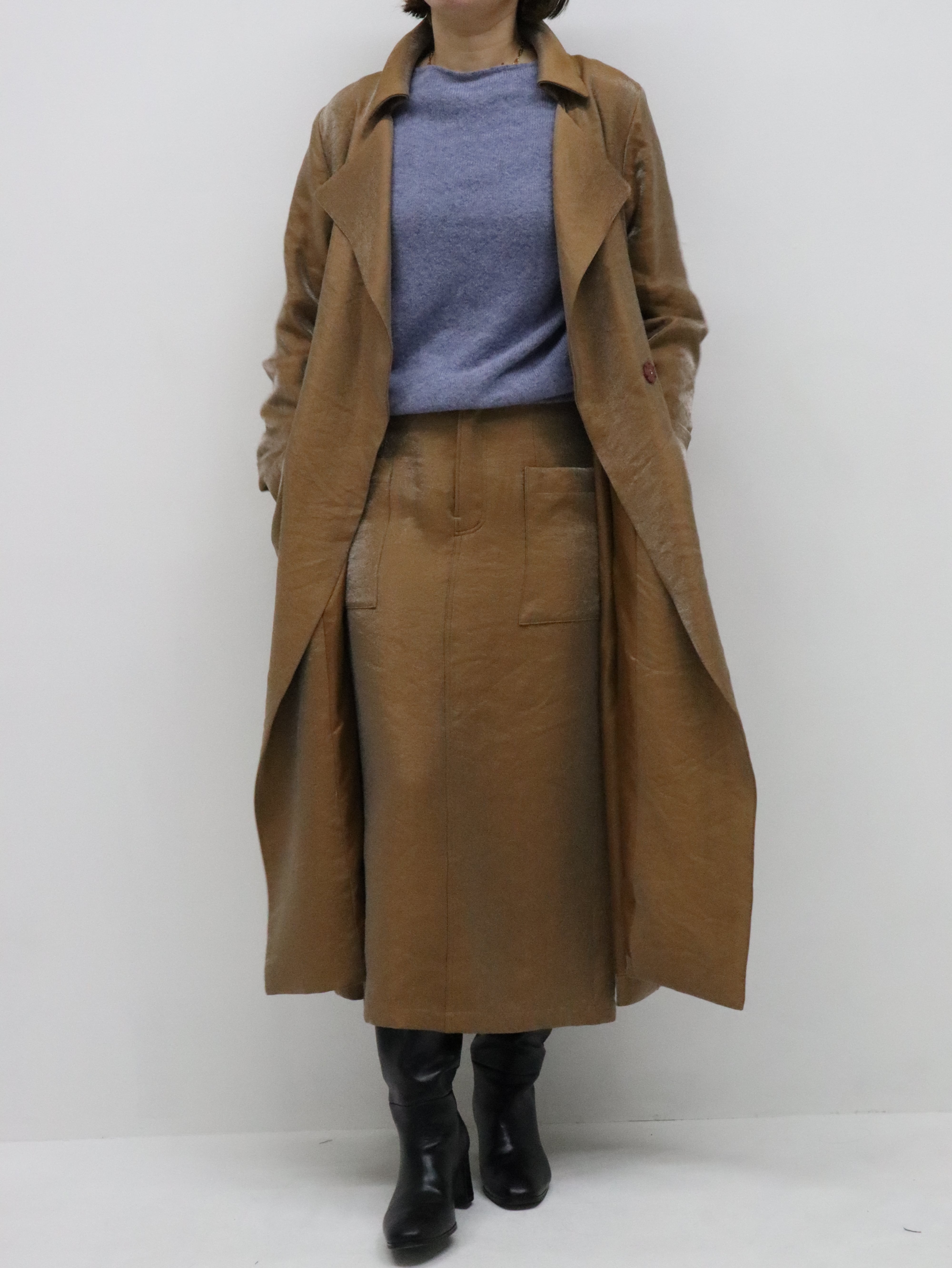 ビスナイロンラメタイトスカート(オレンジ)