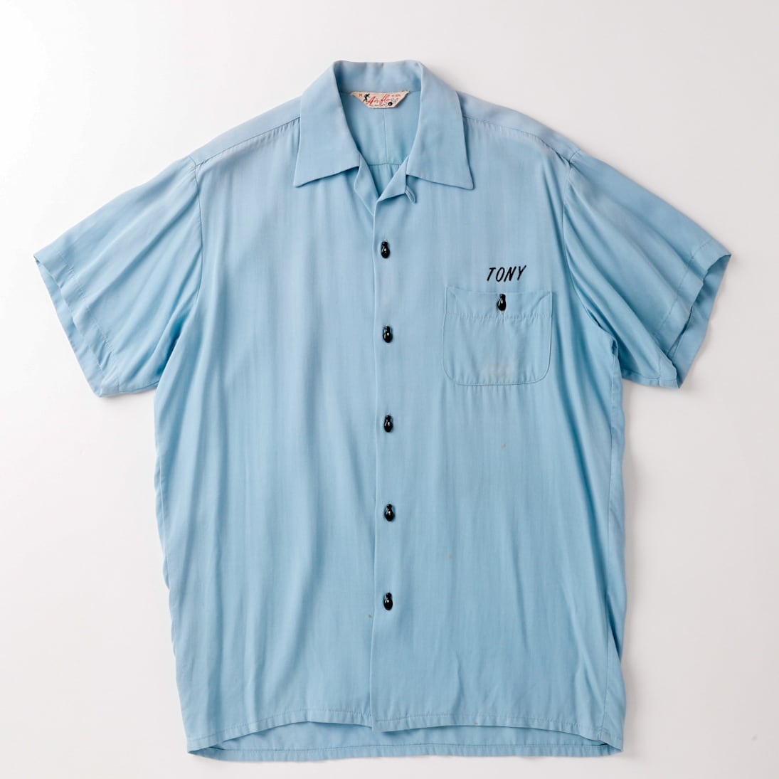 極美品】60s special Vintage rayon bowling shirt open collar shirt