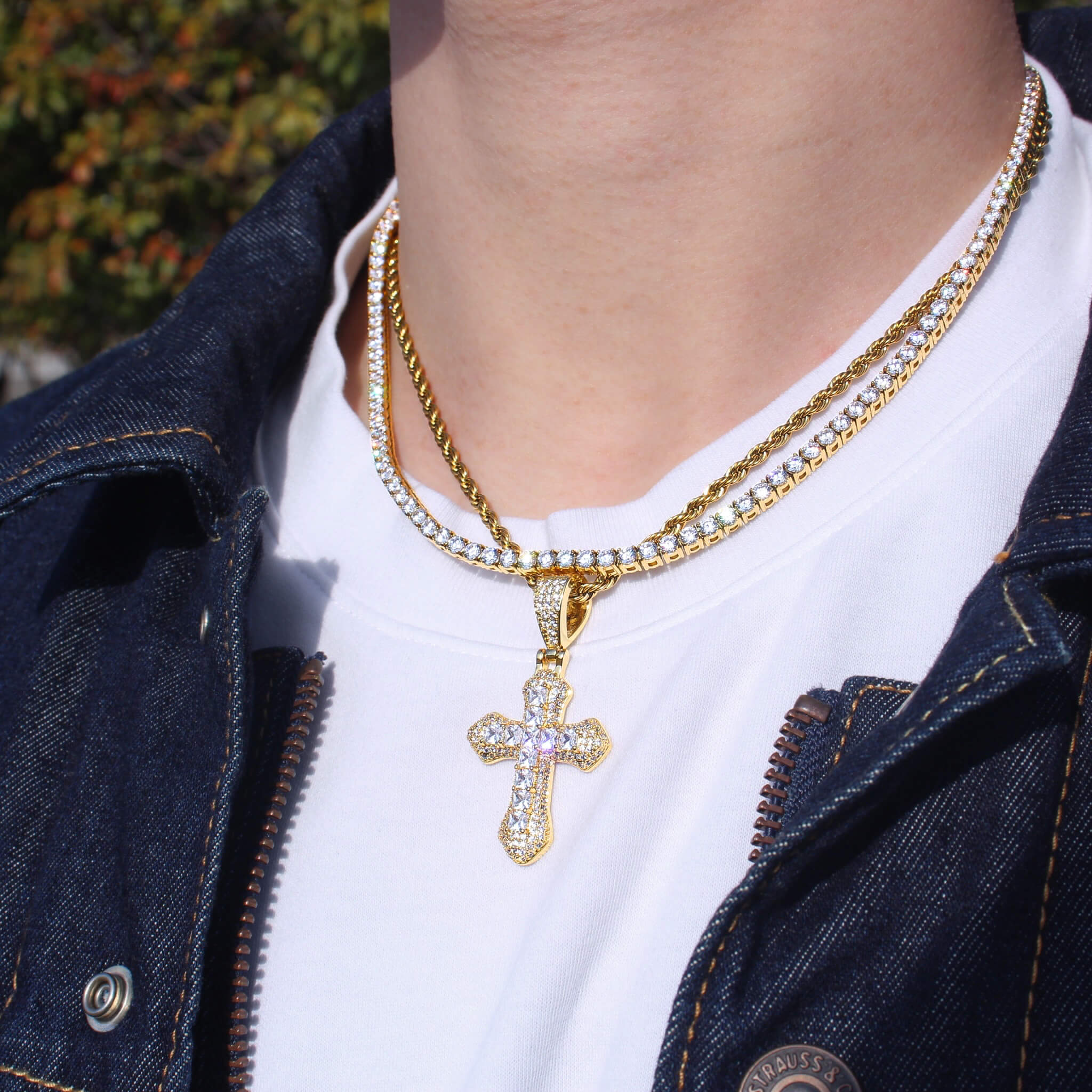 Iced Out Sword Cross Necklace MP1-34 | MALIARE
