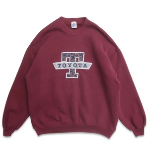 古着 90年代 USA製 JERZEES ジャージーズ 刺繍 スウェット トレーナー ワインレッド 表記：XL　gd408886n w60324