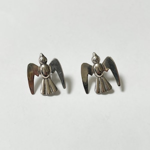 1940's〜 Vintage Jewelart Sterling Silver Bird Earrings Mid Century