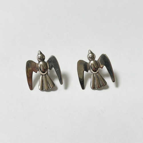 1940's〜 Vintage Jewelart Sterling Silver Bird Earrings Mid Century Modern Southwest Style