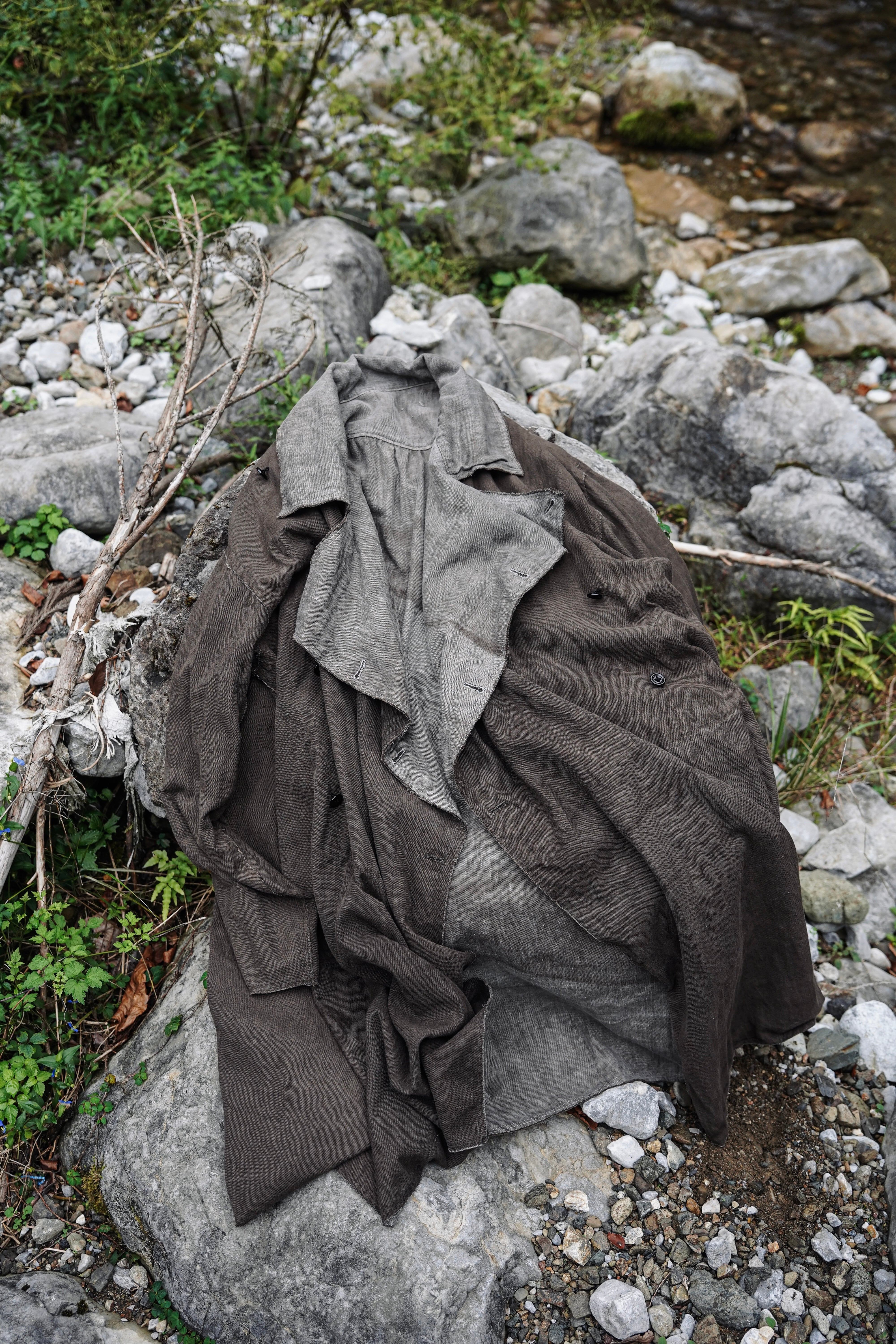 最後の1点】Andrew Driftwood Doggy bag Waistcoat / Cotton hand