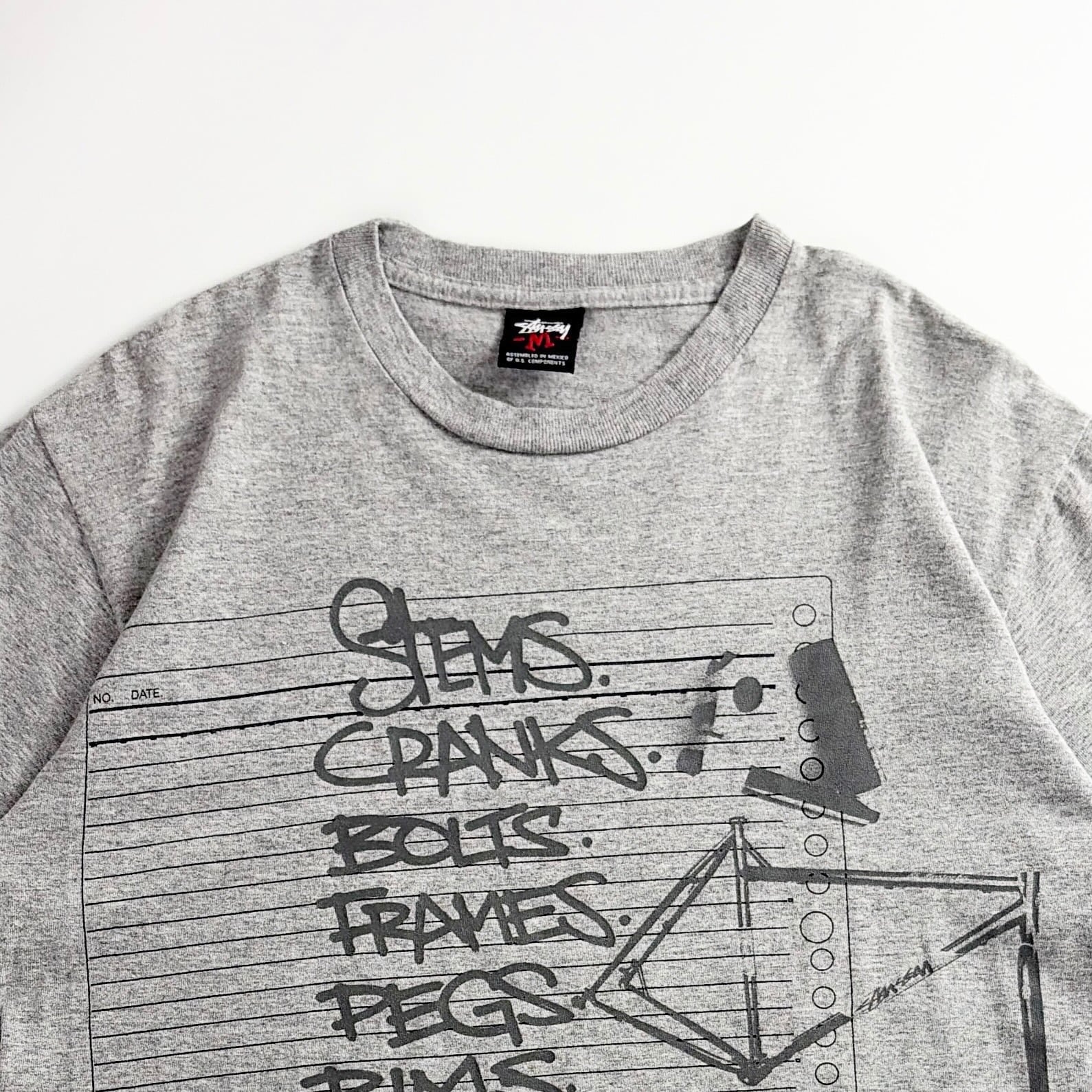 00s Stussy BMX Parts Graphic Tee Gray