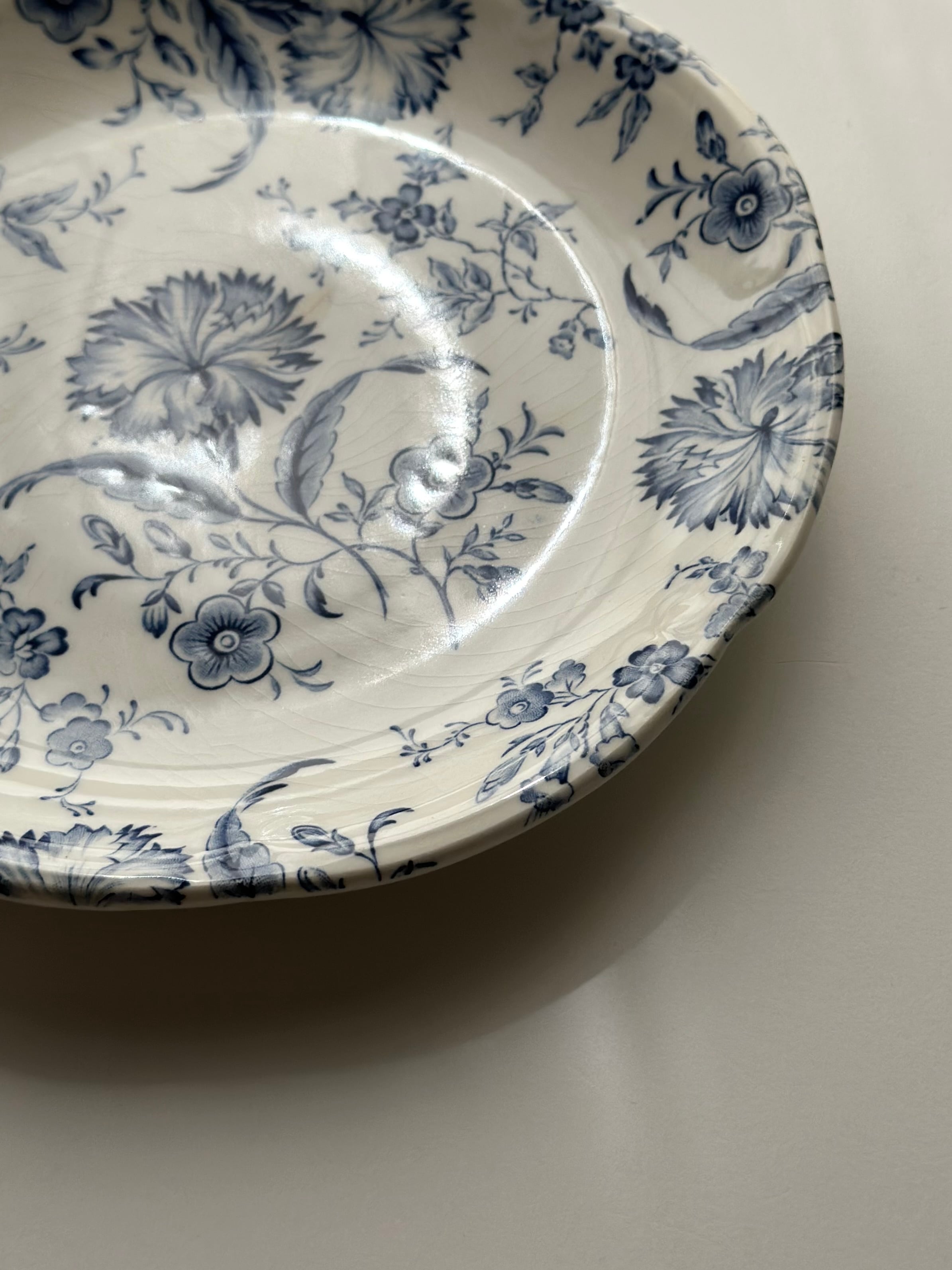 フランス アンティーク☆ジアンGienプレート大皿 紫陽花 GIENジアン アンティークブルー皿 フランス直輸入