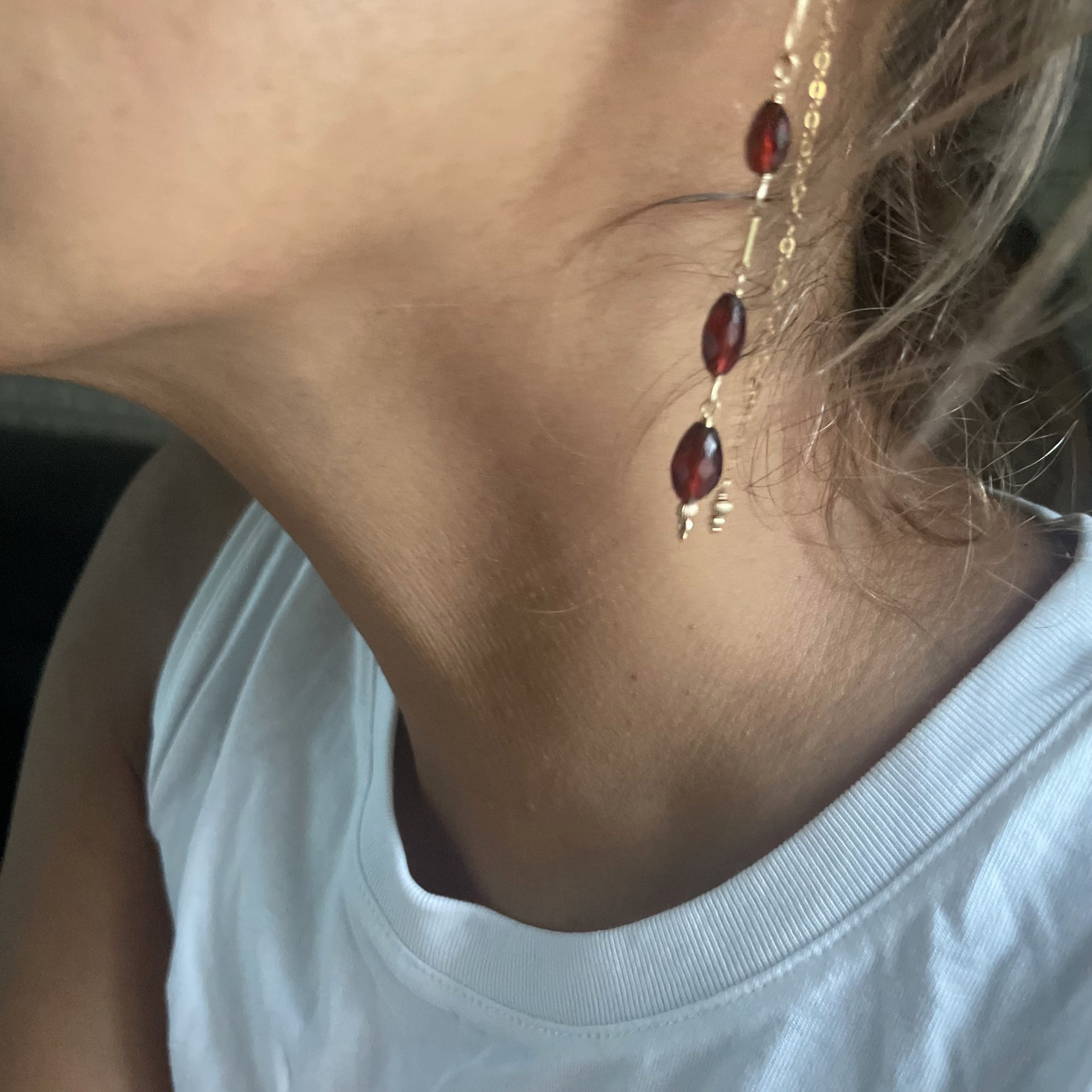 New】Garnet＊Swing/14K Goldfilled | and. the earth JEWELRY
