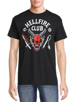 ストレンジャー・シングス Tシャツ Stranger Things Hellfire Club, Men's Graphic Crew Neck Short Sleeves T-Shirt