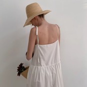 Dentelle Hem Cotton Dress F0619