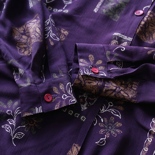 flower and reef art pattern loose shirt