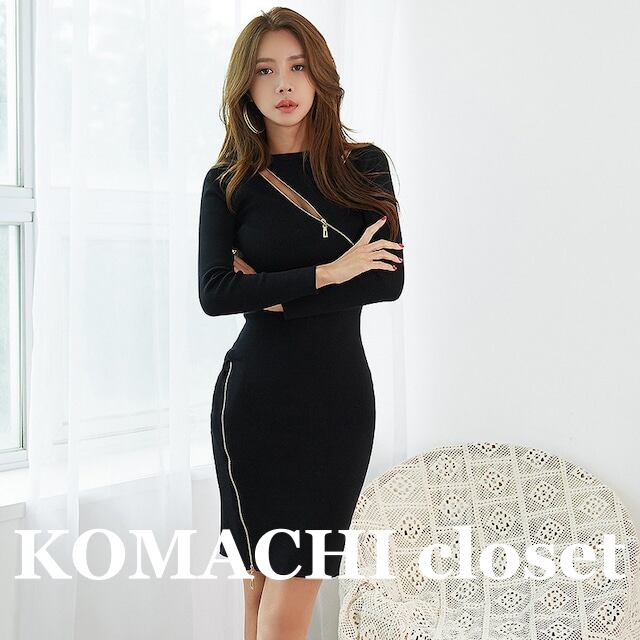 【送料無料】 タイトワンピース ジップデザイン セクシー 個性的 ワンピース タイト 細身 胸開き 肌見せ 韓国 レディース オルチャン ミディアム丈 長袖 スリム 可愛い かわいい 大人可愛い シンプル 大人 おしゃれ お洒落 大人女子 こなれ感 キュート 個性的 クール エレガント 主役級 存在感 抜け感 オールシーズン 10代 20代 30代 女性用 ママ オフィス OL 通勤 通学 デート 女子会 お泊まり 休日 イベント 旅行 普段使い 重ね着 モテ 美脚 脚長