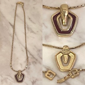 vintage GIVENCHY pendant choker necklace with enamel