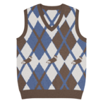 WIGGLE ARGYLE Knit Vest　[T0098]