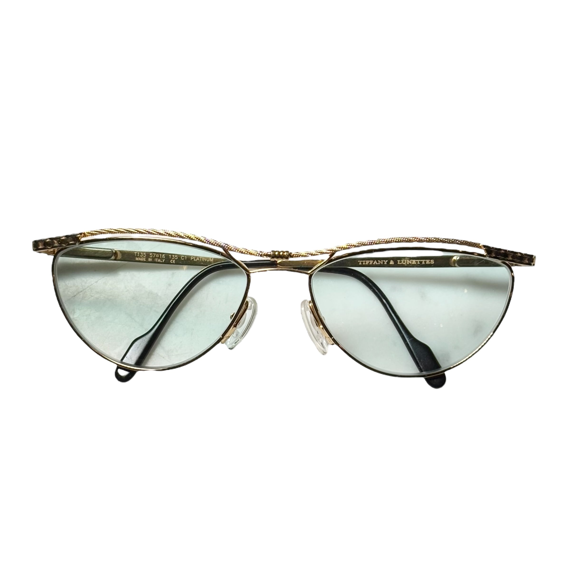 vintage TIFFANY LUNETTES twisted double bridge sunglasses “T135