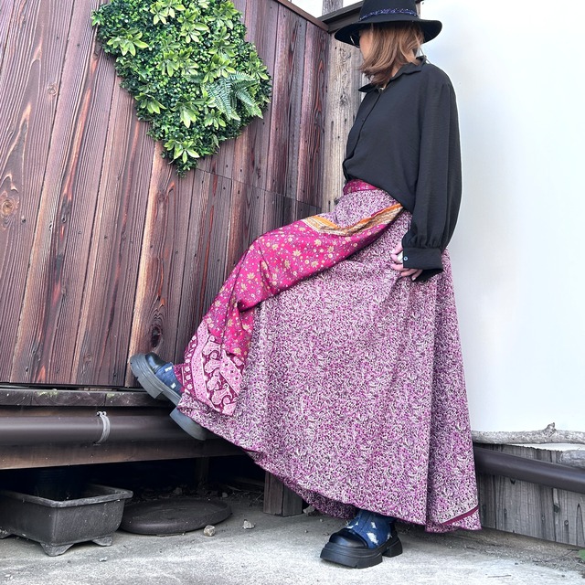 シルク巻きスカート0811