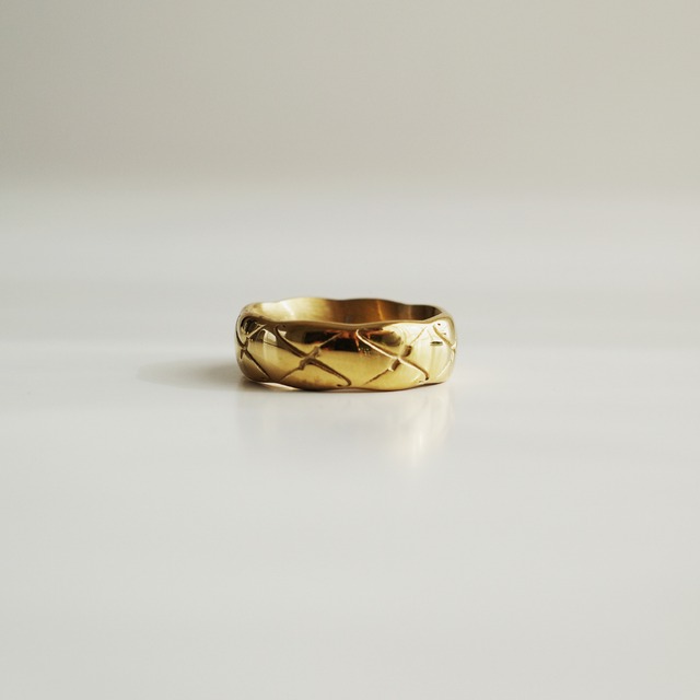 FJewelryProducts | Stainless f Crash Narrow Ring 【GOLD】 | ステンレス 金属アレルギー対応 リング【f-r-014gd】