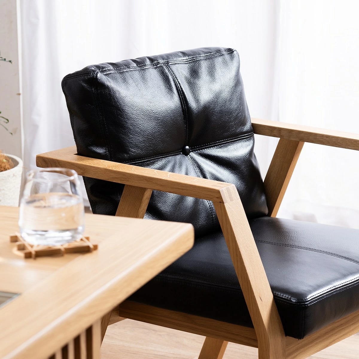 ダイニングチェア チェア 天然木 ウッド 本革 高級 椅子 幅58 奥行65
