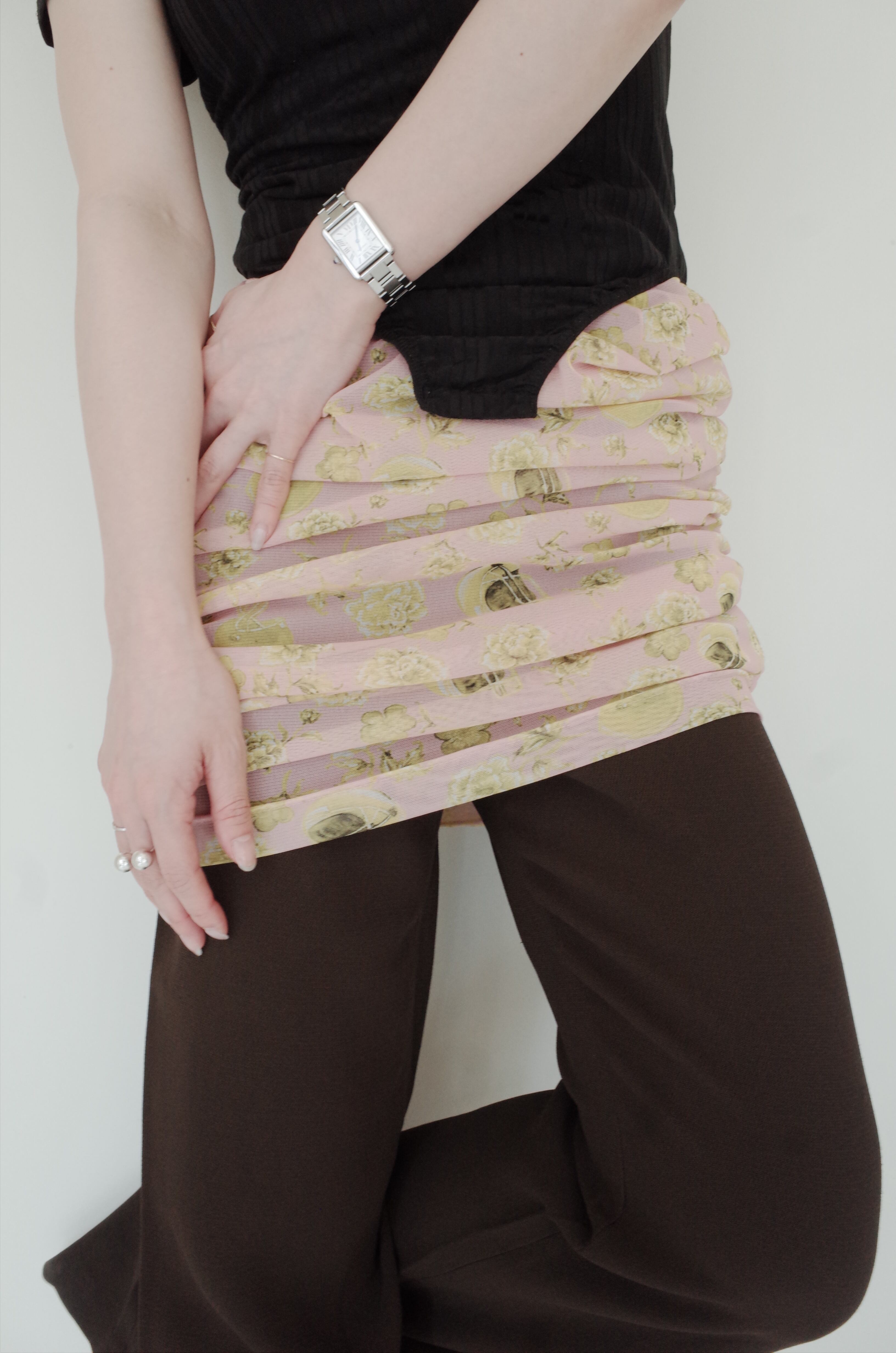 BELPER】PRINTED MESH SKIRT | theour