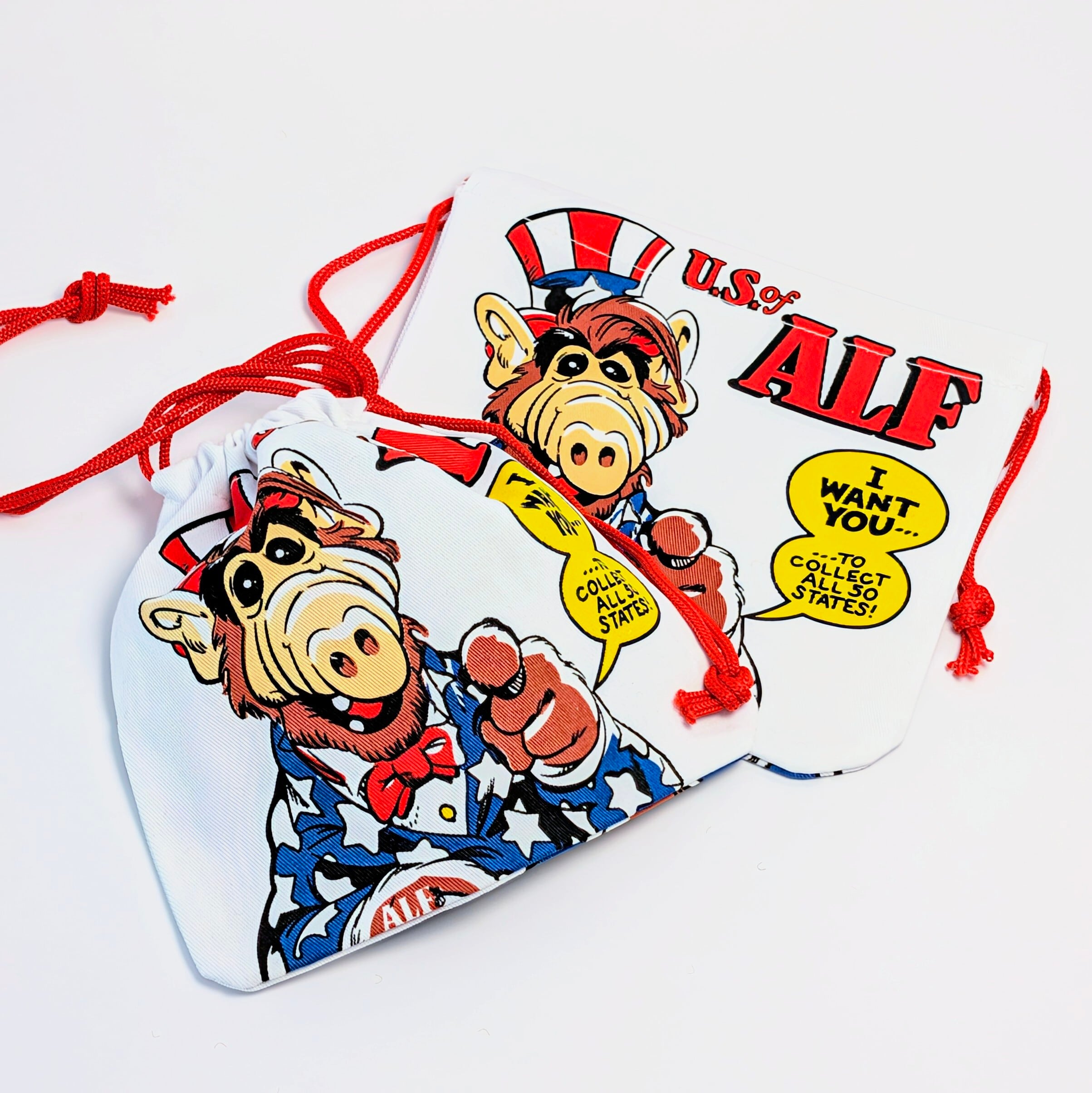 ✨️可愛すぎて何枚も欲しい♡✨️アメリカンキャラクターPURSE【 ALF(アルフ)】 巾着袋 〚アメリカン雑貨 アメトイ〛