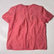 リネン100% ungaro solo donna ウンガロ ラインストーン 花柄 半袖 カットソー 9R/ピンク レディース