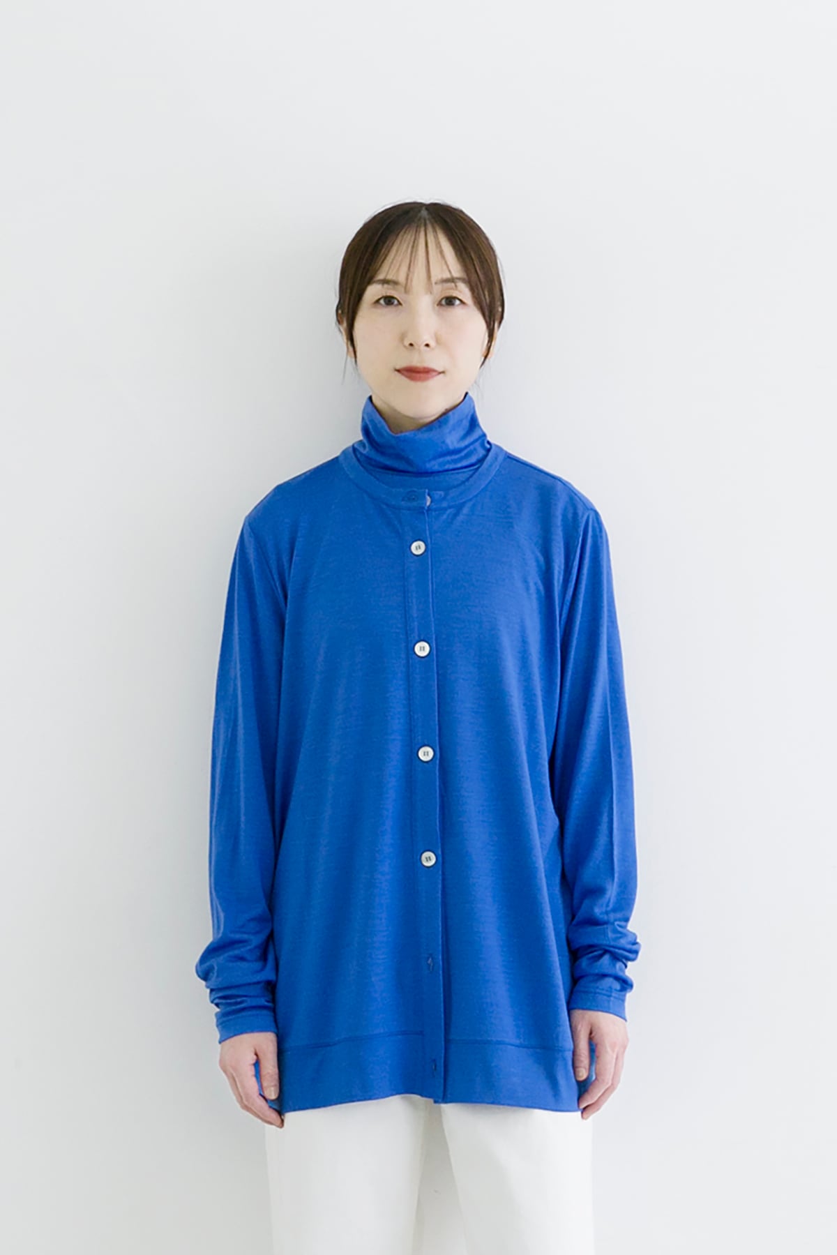 COMOLI(コモリ)18G長袖ニットポロ fade navy (X01-06023） | Pay ID