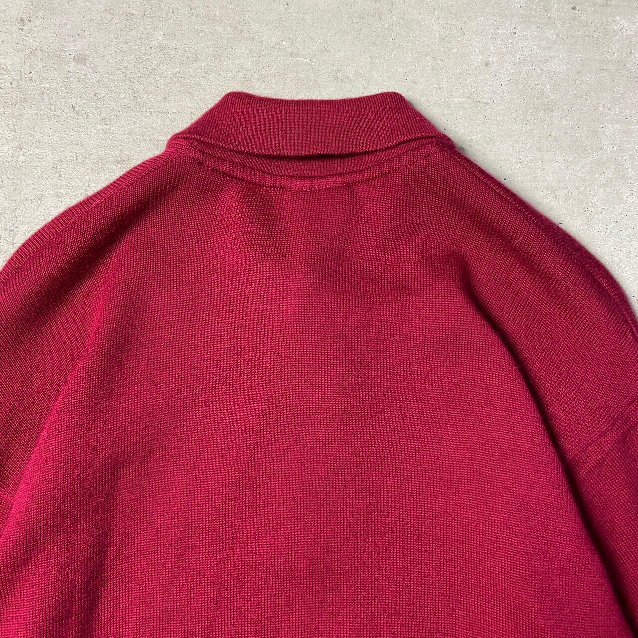 90’s カルロ メンズ ニット セーター L寸 ウール100% ピンク美品