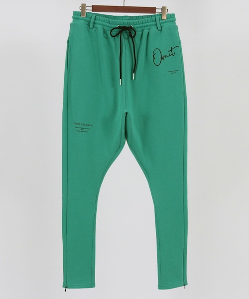 Print Design Sweat Pants　Green