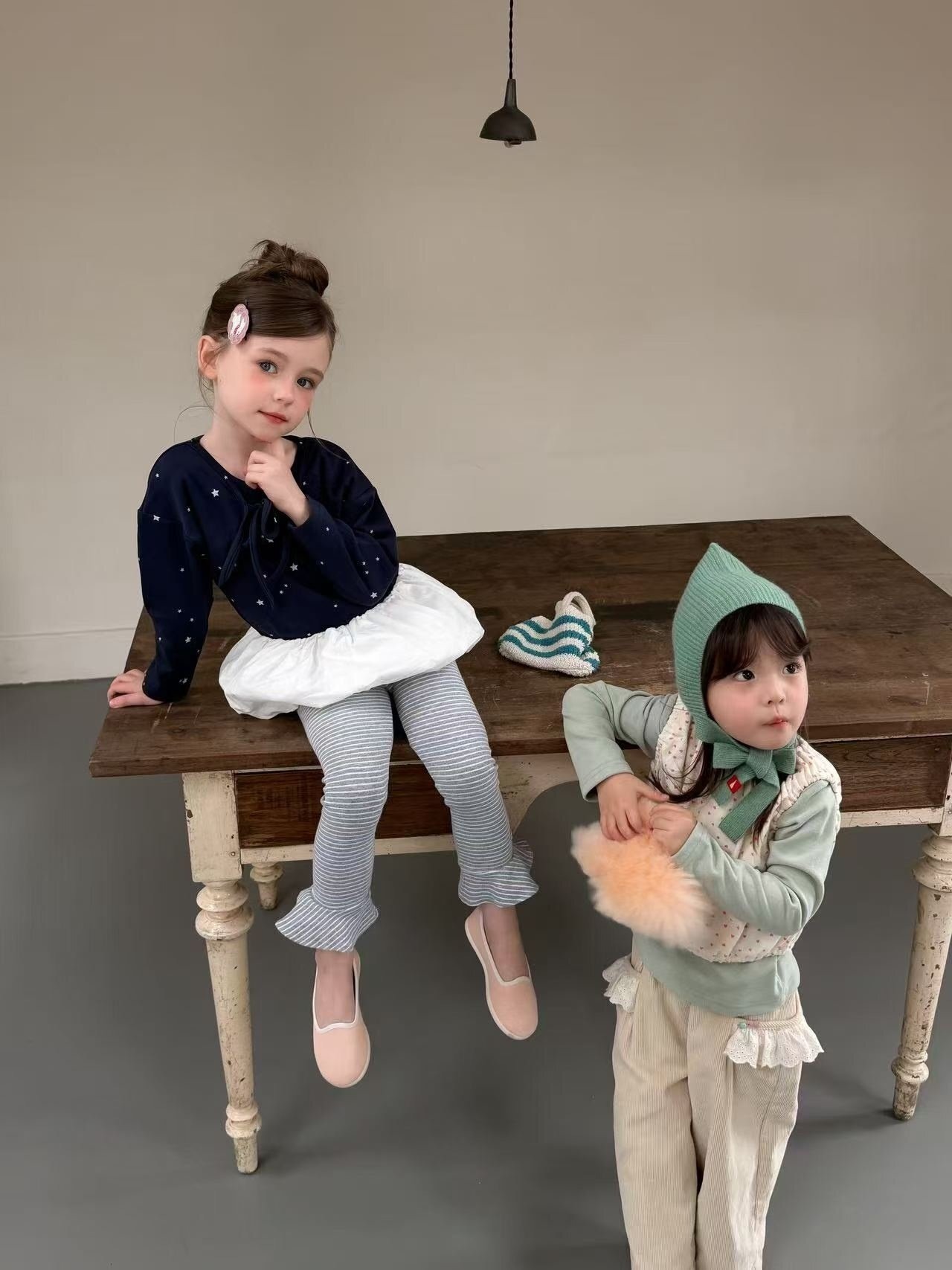 gray S［即納］frill border leggings 26autumn / AIAI