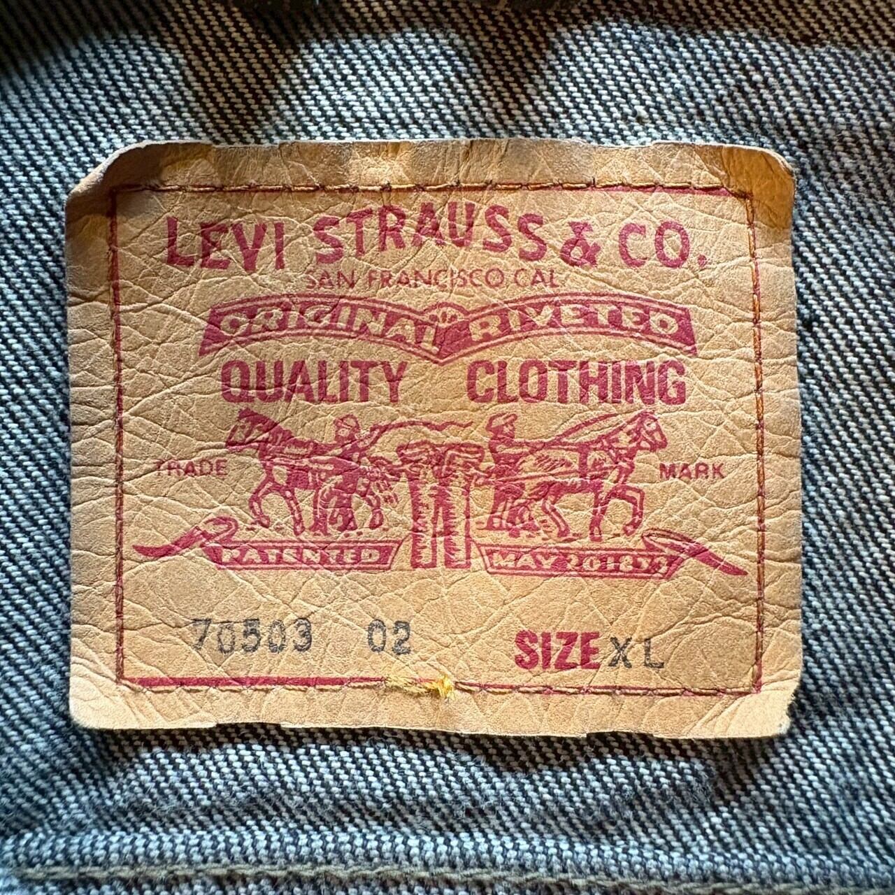 90's Levi's 先染め ブラック Gジャン ユーロリーバイス 70503-02