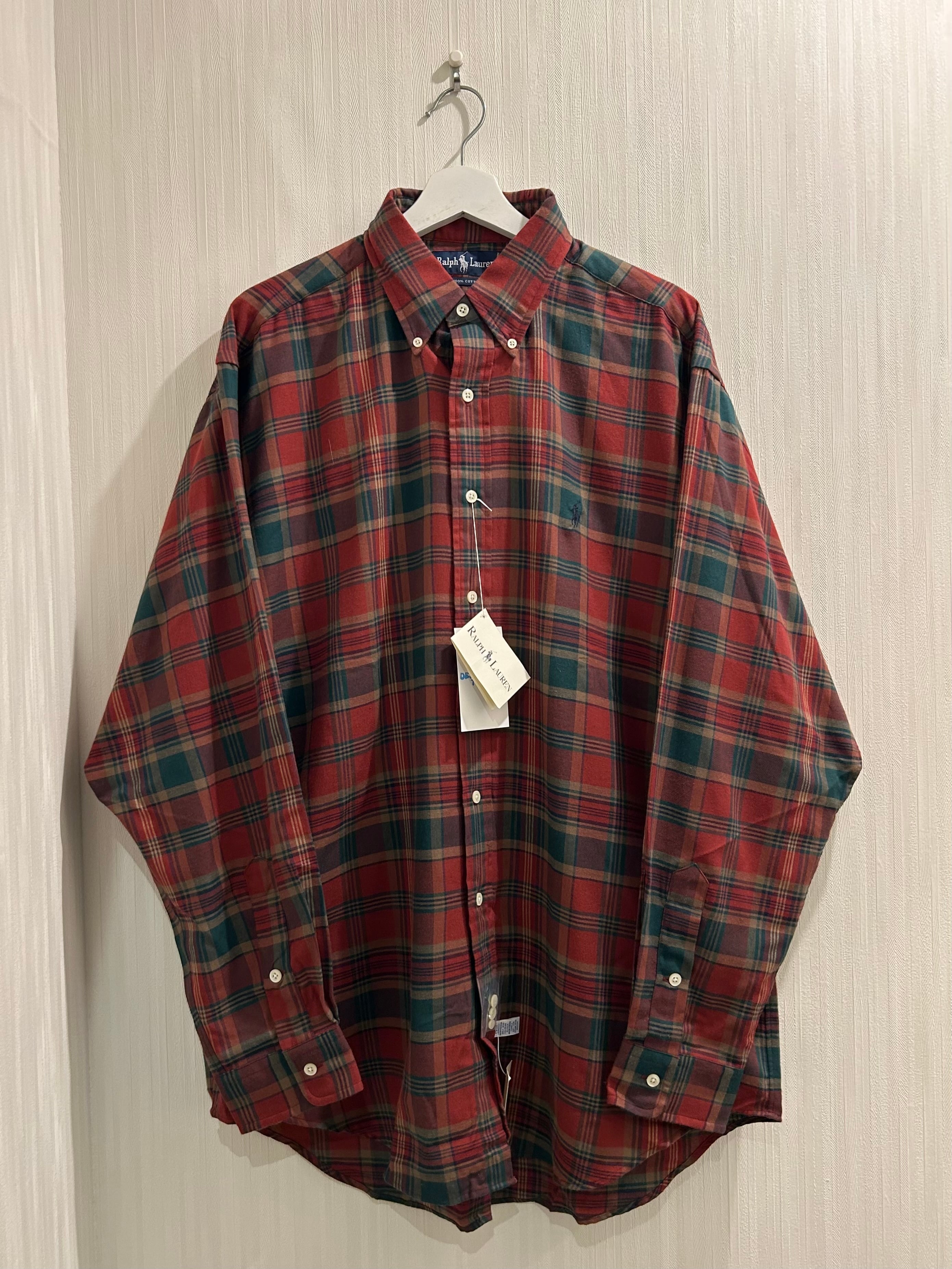 Dead Stock!! Early 1990s Ralph Lauren B/D flannel shirt