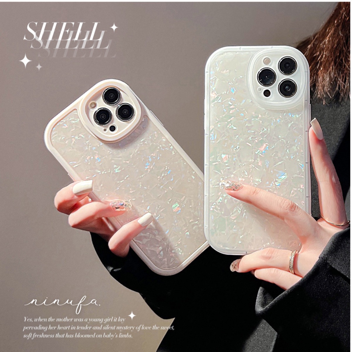 iPhone全機種対応】キラキラ美しいシェル◎シンプル カメラレンズ保護