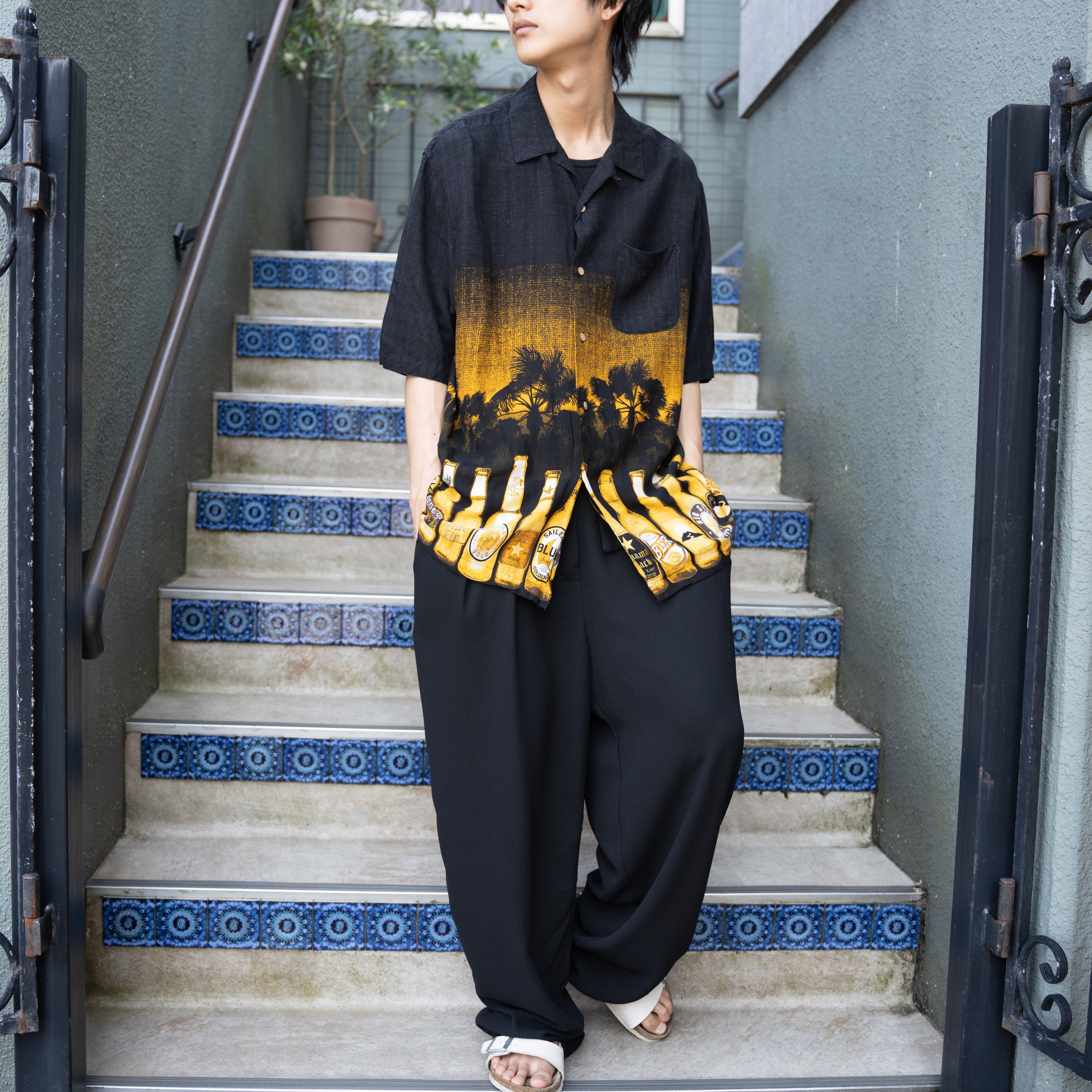 メール便対応！ USA VINTAGE アメリカビール瓶柄プリントデザイン