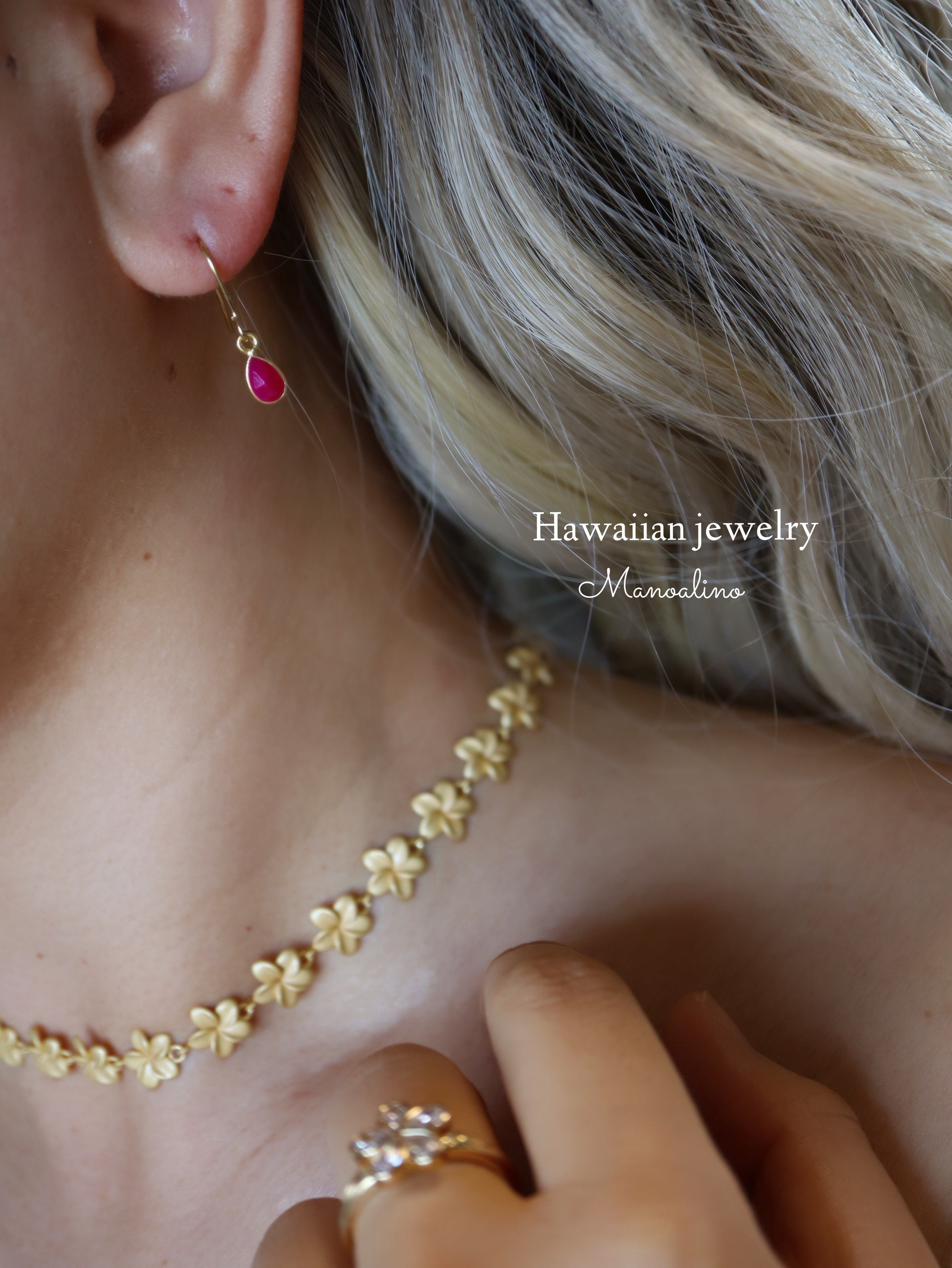 指輪 フューシャピンクカルセドニー Fuchsia Pink Chalcedony earrings