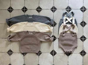 【先行〆10/8 23:59 5%OFF】2698 knit tops & knit rompers set / OREN