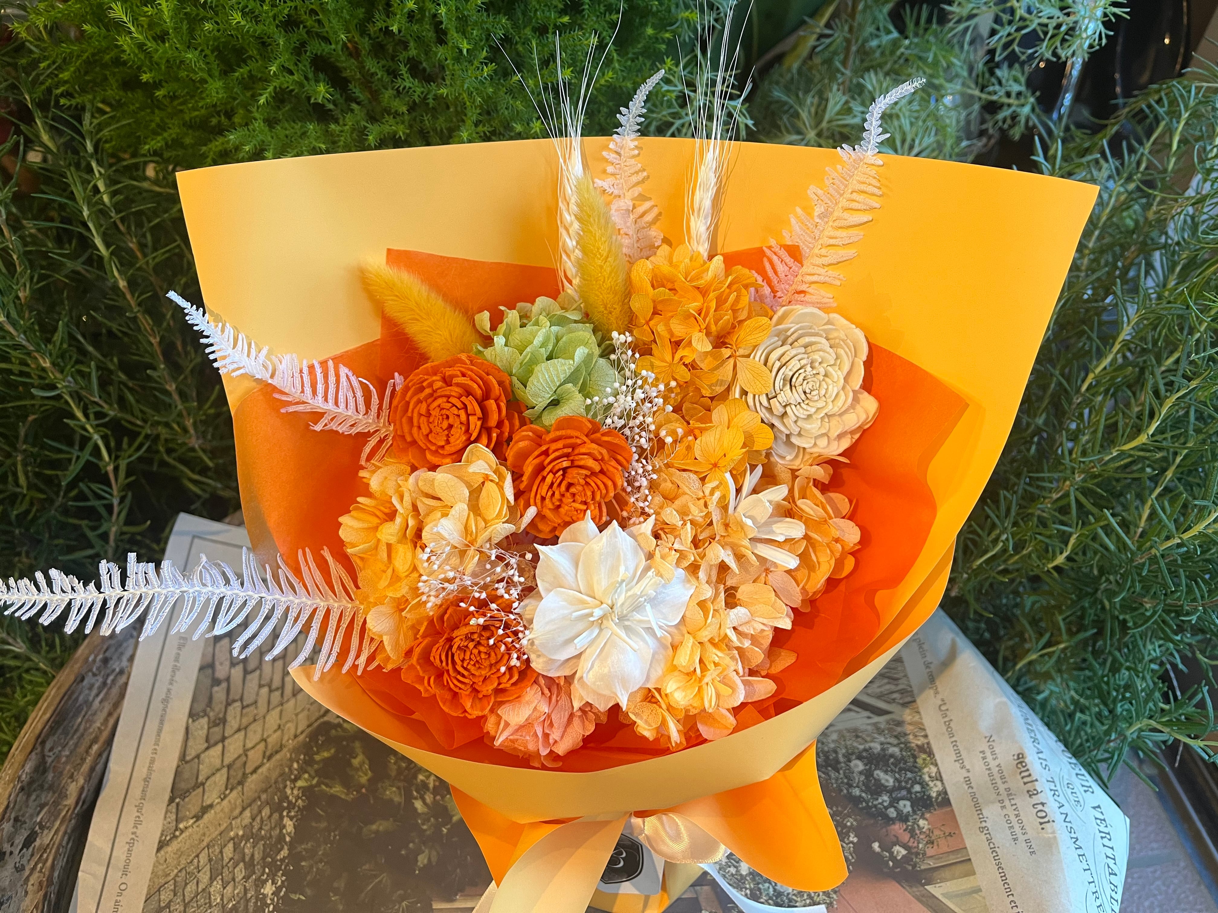プリザーブドフラワー 花束 ギフト｜スタンディングブーケ（花瓶不要