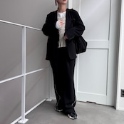 【受注予約:3月上旬入荷予定】サイドラインストレートイージーPT/ブラック