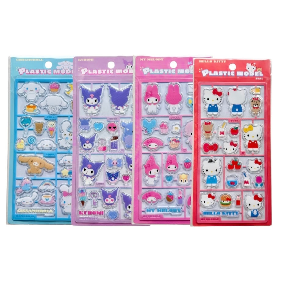 サンリオ　キャラクター　シール　5個セット　非売品　まとめ売り サンリオキャラクターズ プラスチックモデル風シール PM | Jewelie