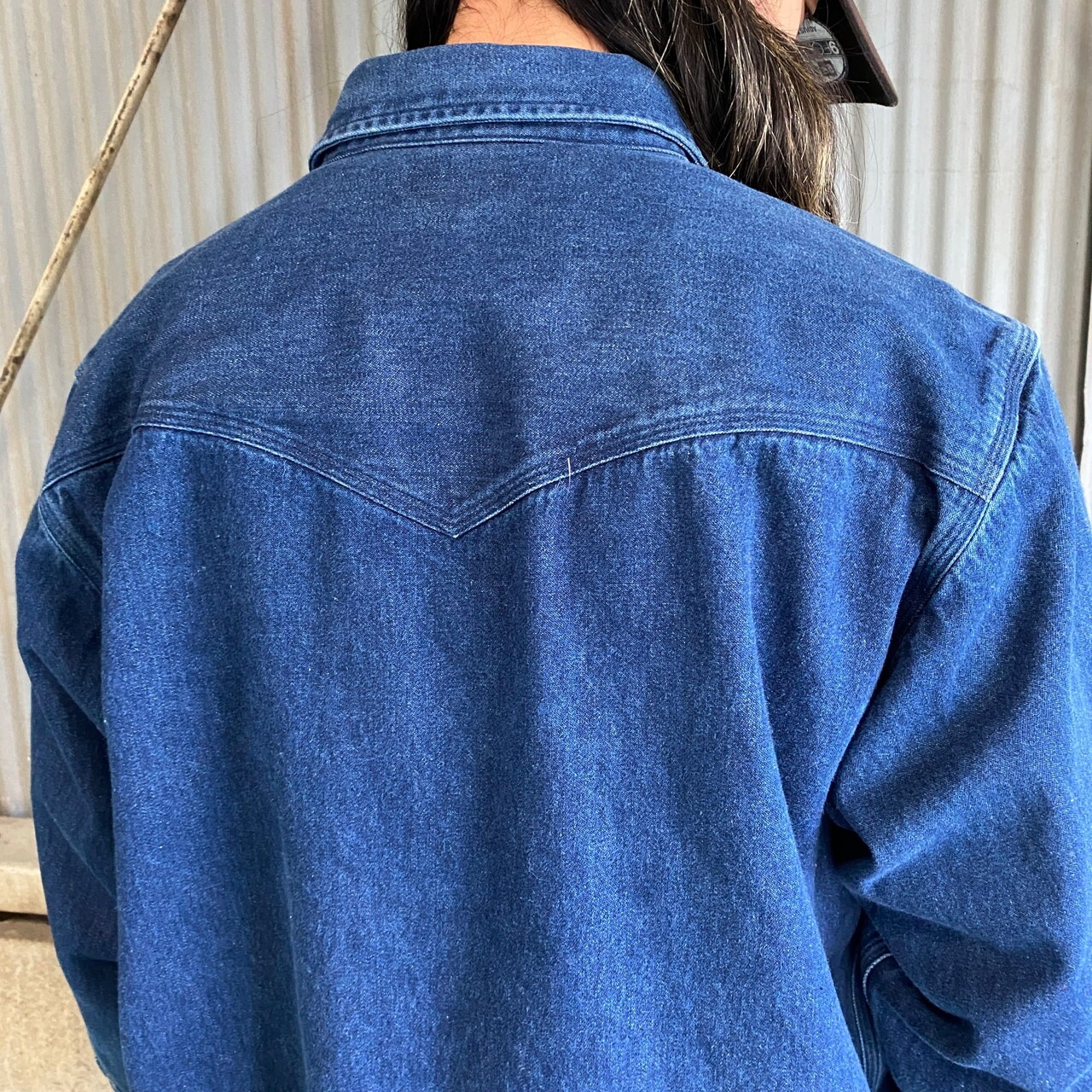Carhartt カーハート 長袖 企業ロゴ刺繍 デニムシャツ メンズXL相当 