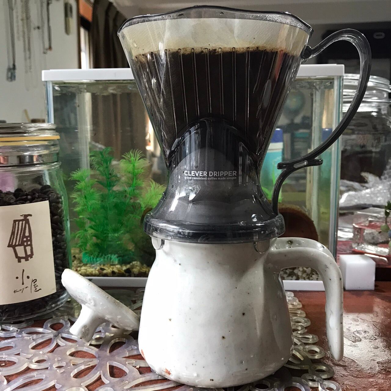 クレバーコーヒードリッパー【透明ブラック】　103コーヒフィルター付き　誰でも美味しい珈琲が楽しめる