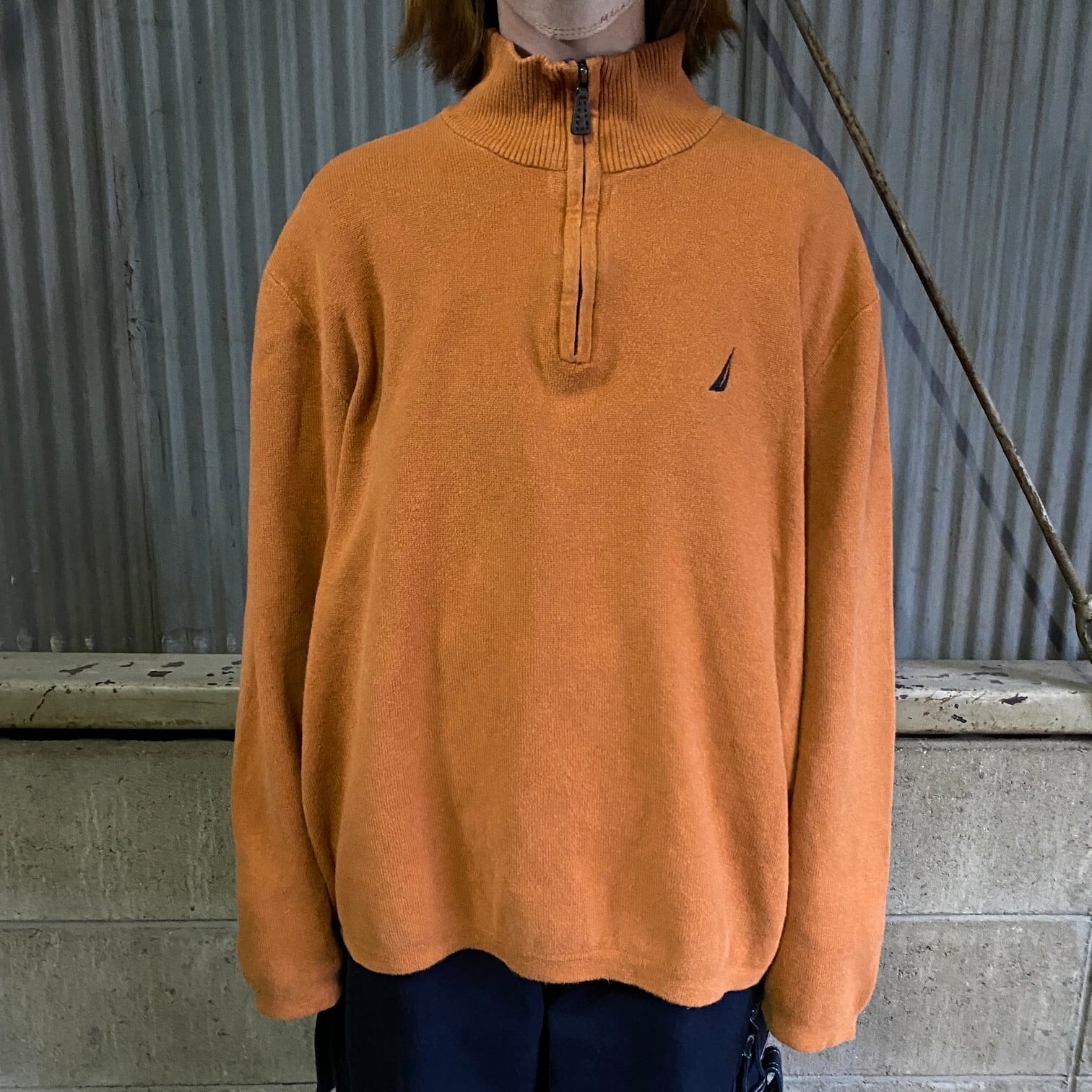 NAUTICA ノーティカ ハーフジップ コットンニットセーター メンズXL 