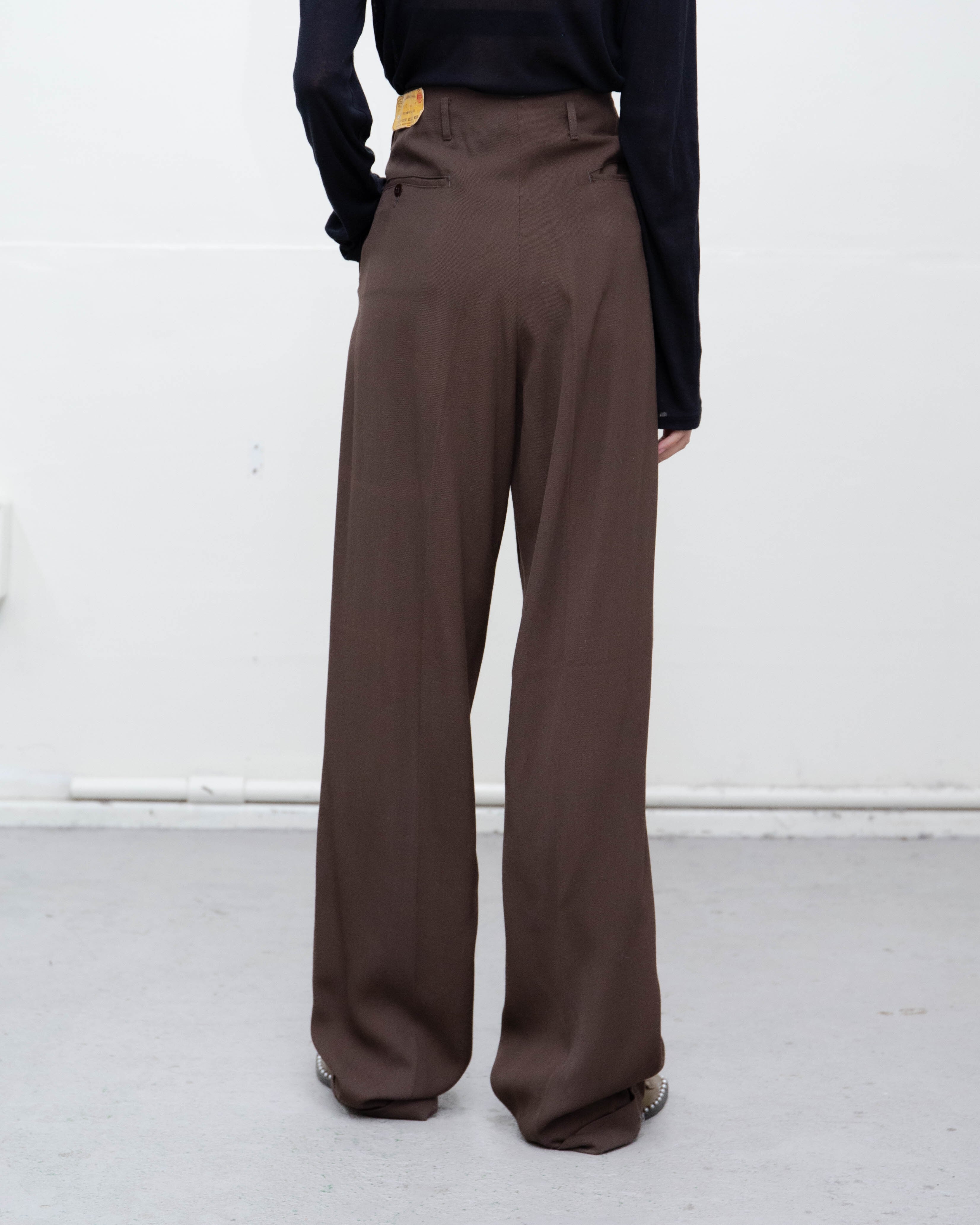 1960s tucked gabardine wide trousers (NOS) | LUIK FINN