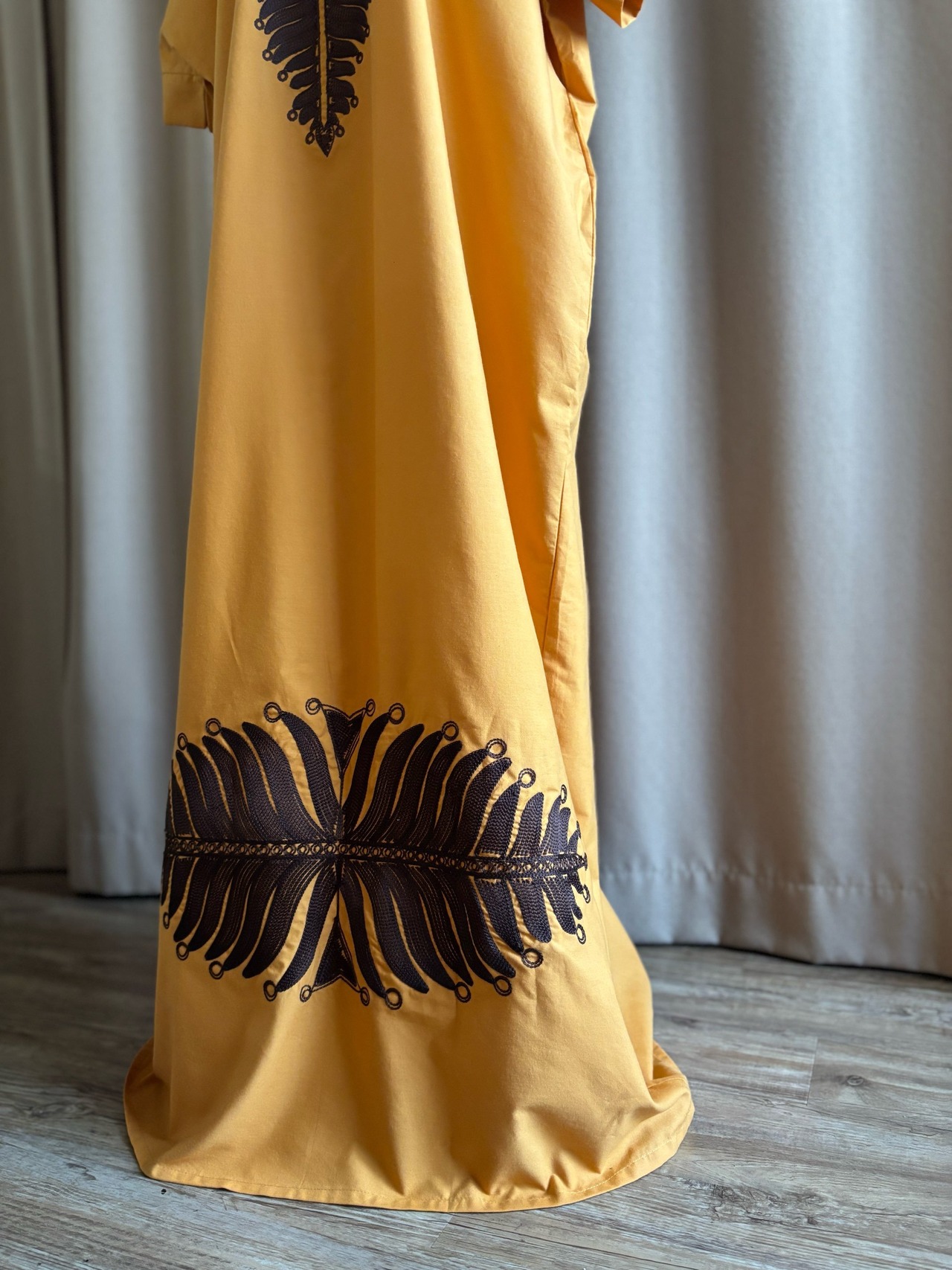 ocher ethnic import maxi dress-4859-8