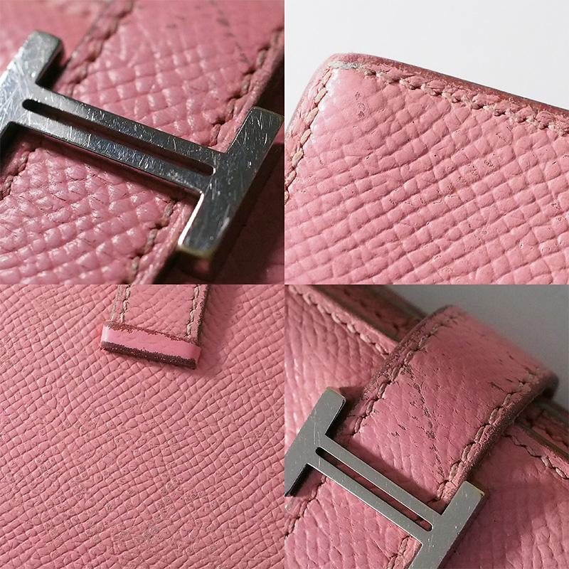 エルメス HERMES ベアン スフレ エプソン ピンク 長財布 □R刻印 | 質